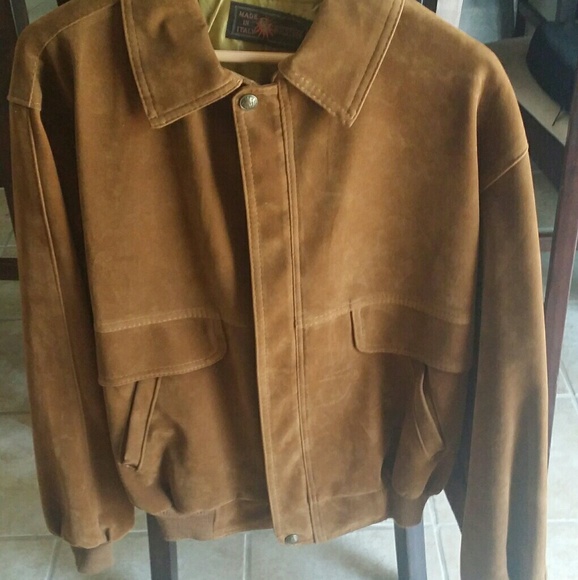 Mens Versace Jacket Suede Brown 